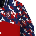 customized washington nationals camouflage print red varsity jacket best selling