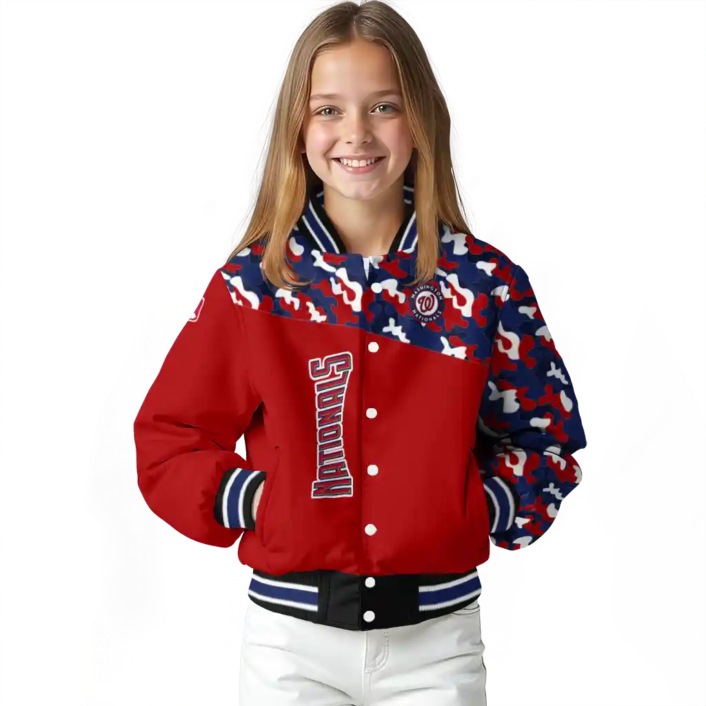 customized washington nationals camouflage print red varsity jacket top rated customized washington nationals camouflage print red varsity jacket top rated