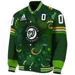 customized washington nationals shamrock vortex green varsity jacket best selling