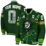 customized washington nationals shamrock vortex green varsity jacket best selling