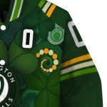 customized washington nationals shamrock vortex green varsity jacket best selling