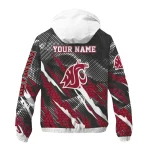 customized washington state cougars claw mesh crimson gray windbreaker jacket best selling