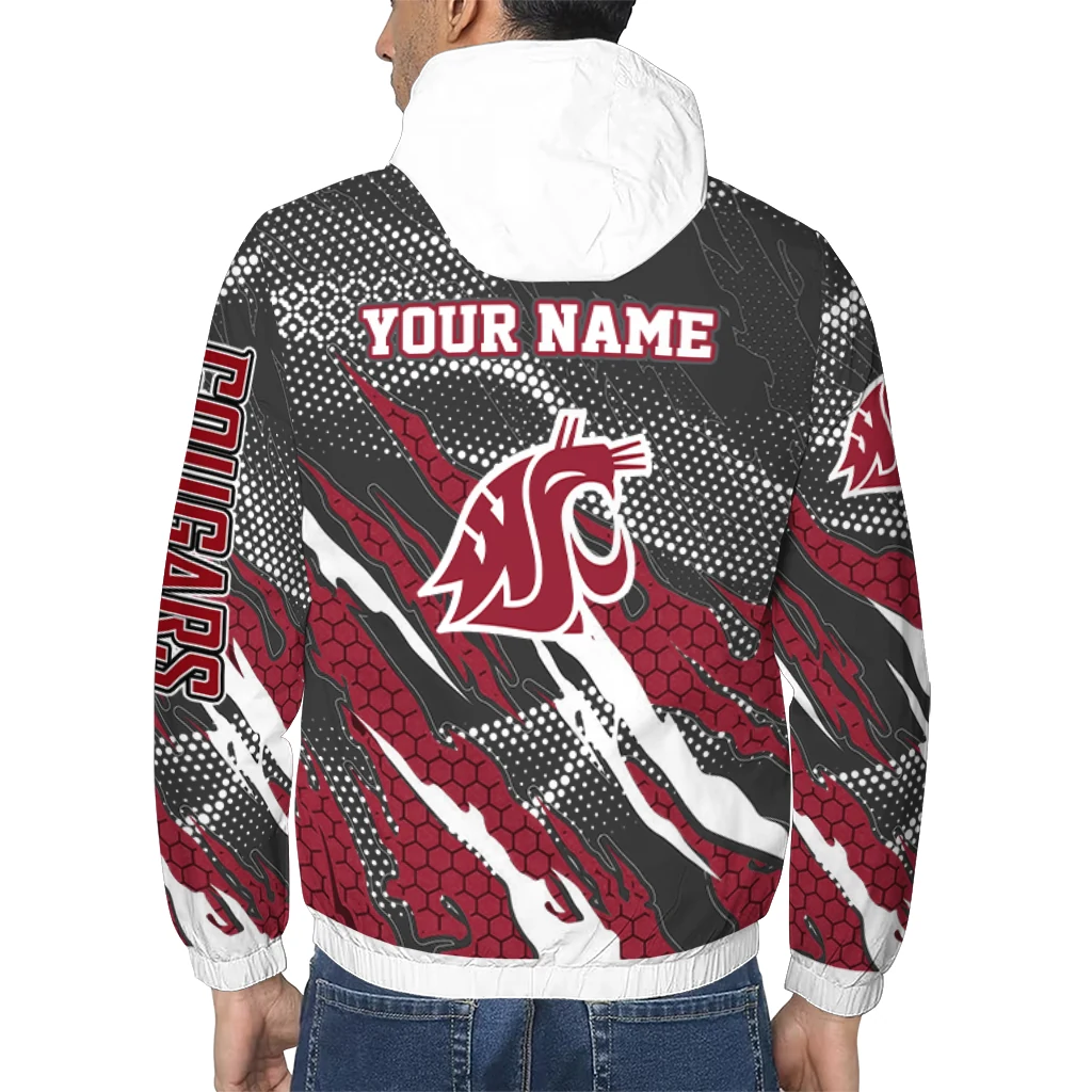 customized washington state cougars claw mesh crimson gray windbreaker jacket trendy customized washington state cougars claw mesh crimson gray windbreaker jacket trendy