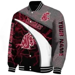 customized washington state cougars electric flash crimson varsity jacket best selling