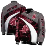 customized washington state cougars electric flash crimson varsity jacket best selling