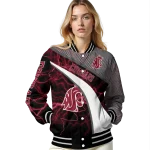 customized washington state cougars electric flash crimson varsity jacket best selling