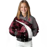 customized washington state cougars electric flash crimson varsity jacket best selling