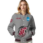 customized washington state cougars feral slash grey varsity jacket best selling