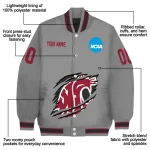 customized washington state cougars feral slash grey varsity jacket best selling