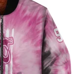 customized washington state cougars pink tie dye pink bomber jacket best selling