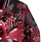 customized washington state cougars skull horde crimson varsity jacket best selling