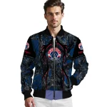 customized washington wizards antlers motif blue black bomber jacket best selling