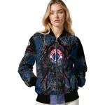 customized washington wizards antlers motif blue black bomber jacket best selling