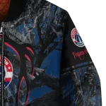 customized washington wizards antlers motif blue black bomber jacket best selling
