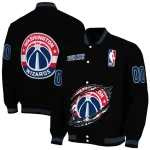 customized washington wizards claw edge black varsity jacket best selling