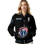 customized washington wizards claw edge black varsity jacket best selling