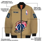 customized washington wizards claw opening beige bomber jacket best selling