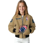 customized washington wizards claw opening beige bomber jacket best selling
