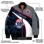 customized washington wizards electric flash blue bomber jacket best selling
