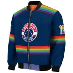 customized washington wizards rainbow jersey number blue bomber jacket best selling