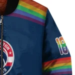 customized washington wizards rainbow jersey number blue bomber jacket best selling