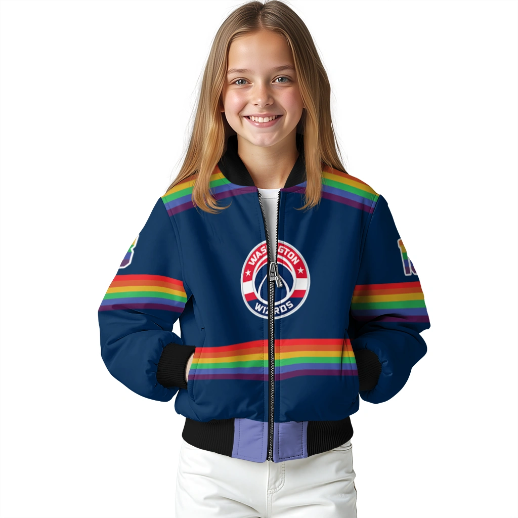 customized washington wizards rainbow jersey number blue bomber jacket top rated customized washington wizards rainbow jersey number blue bomber jacket top rated