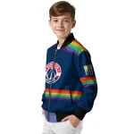 customized washington wizards rainbow jersey number blue bomber jacket best selling