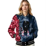 customized washington wizards skull cluster blue varsity jacket best selling