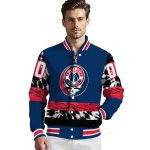 customized washington wizards skull emblem blue black varsity jacket best selling