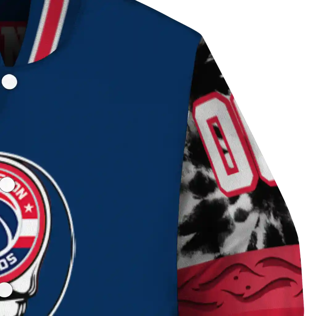customized washington wizards skull emblem blue black varsity jacket premium grade customized washington wizards skull emblem blue black varsity jacket premium grade