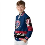customized washington wizards skull emblem blue black varsity jacket best selling