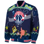 customized washington wizards spongebob playtime blue varsity jacket best selling