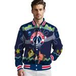 customized washington wizards spongebob playtime blue varsity jacket best selling