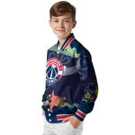 customized washington wizards spongebob playtime blue varsity jacket best selling