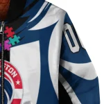 customized washington wizards stars and stripes slashes blue bomber jacket best selling