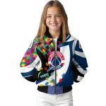 customized washington wizards stars and stripes slashes blue bomber jacket best selling