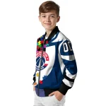 customized washington wizards stars and stripes slashes blue bomber jacket best selling
