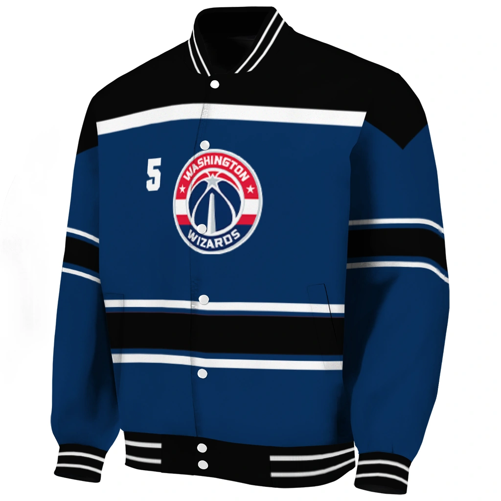 customized washington wizards stripe statement blue black varsity jacket best selling customized washington wizards stripe statement blue black varsity jacket best selling