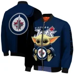 customized winnipeg jets adorable yoda blue black bomber jacket best selling