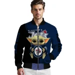 customized winnipeg jets adorable yoda blue black bomber jacket best selling