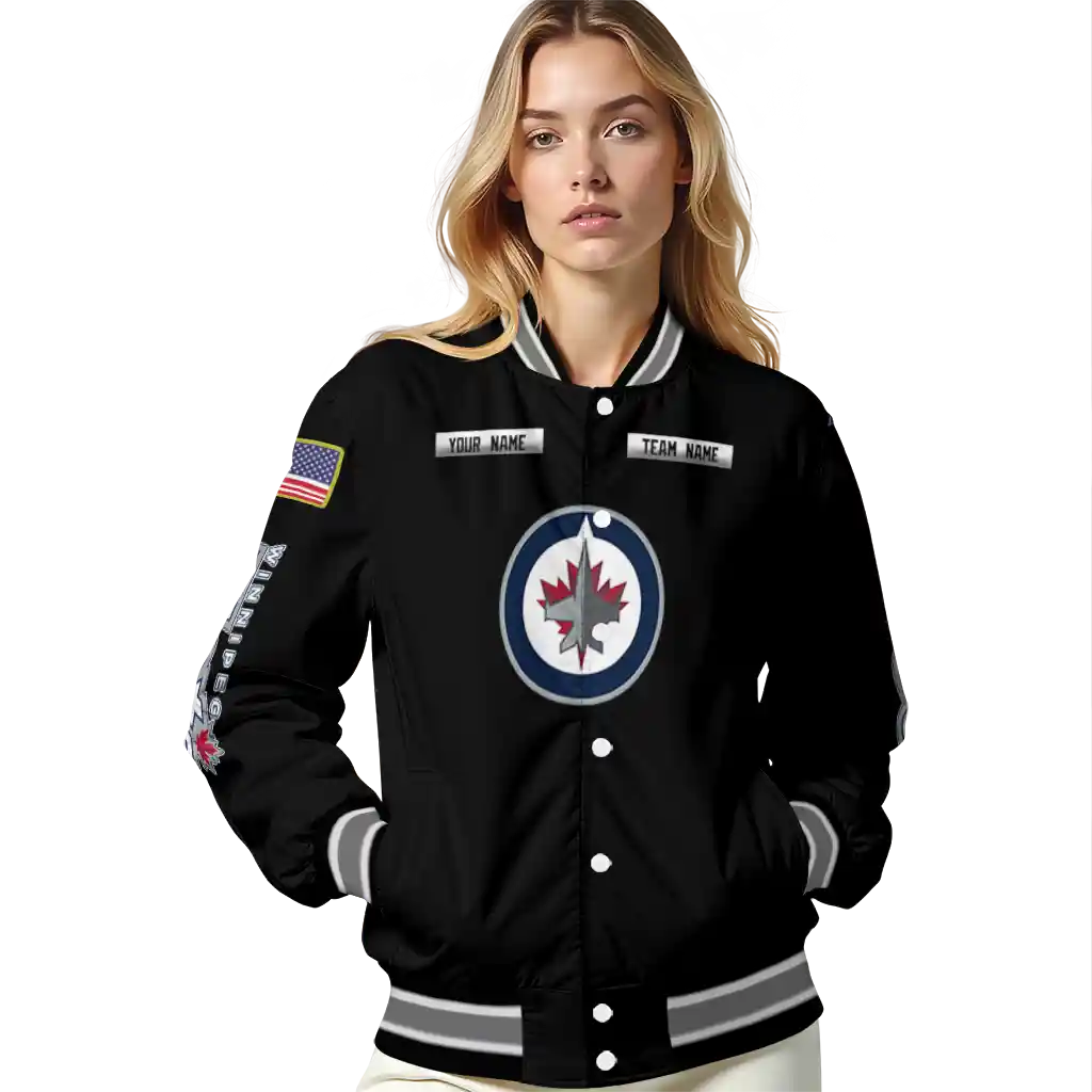 customized winnipeg jets american flag skull black varsity jacket latest model customized winnipeg jets american flag skull black varsity jacket latest model