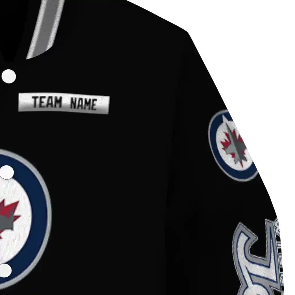 customized winnipeg jets american flag skull black varsity jacket premium grade customized winnipeg jets american flag skull black varsity jacket premium grade