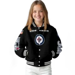 customized winnipeg jets american flag skull black varsity jacket best selling