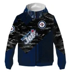 customized winnipeg jets arrow matrix blue black windbreaker jacket best selling