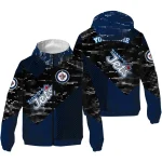 customized winnipeg jets arrow matrix blue black windbreaker jacket best selling
