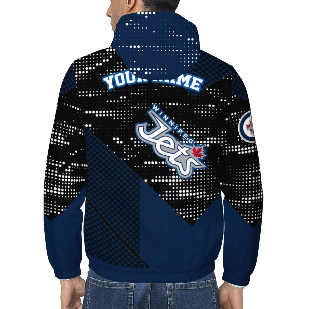 customized winnipeg jets arrow matrix blue black windbreaker jacket trendy customized winnipeg jets arrow matrix blue black windbreaker jacket trendy