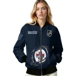 customized winnipeg jets claw rip blue bomber jacket best selling