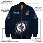 customized winnipeg jets claw rip blue bomber jacket best selling