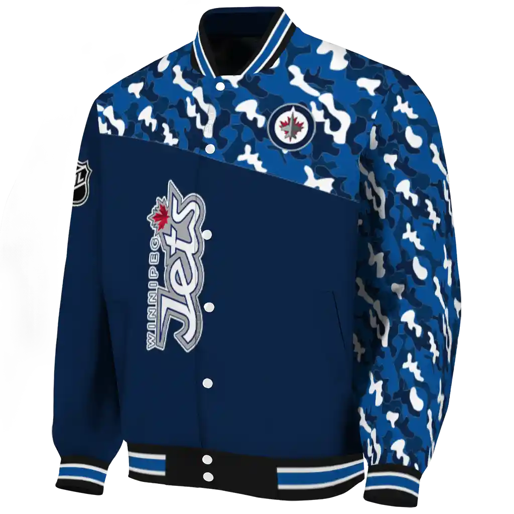 customized winnipeg jets flag scratch effect blue varsity jacket best selling customized winnipeg jets flag scratch effect blue varsity jacket best selling