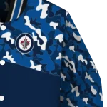 customized winnipeg jets flag scratch effect blue varsity jacket best selling